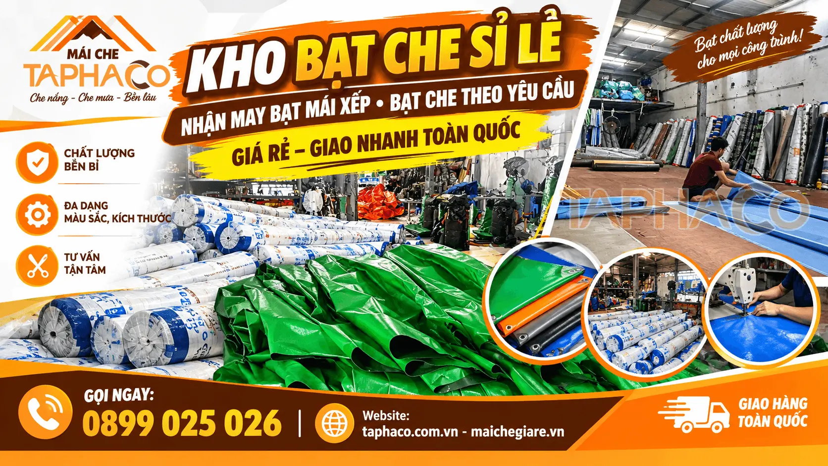 TaPhaCo: xưởng may bạt Gia Lai gần đây, chuyên may bạt xếp, bạt che theo yêu cầu uy tín, giá rẻ