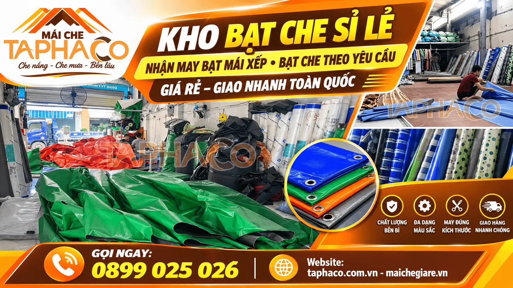TaPhaCo: xưởng may bạt Kon Tum gần đây chuyên gia công may bạt xếp, bạt che theo yêu cầu uy tín, giá rẻ tận xưởng