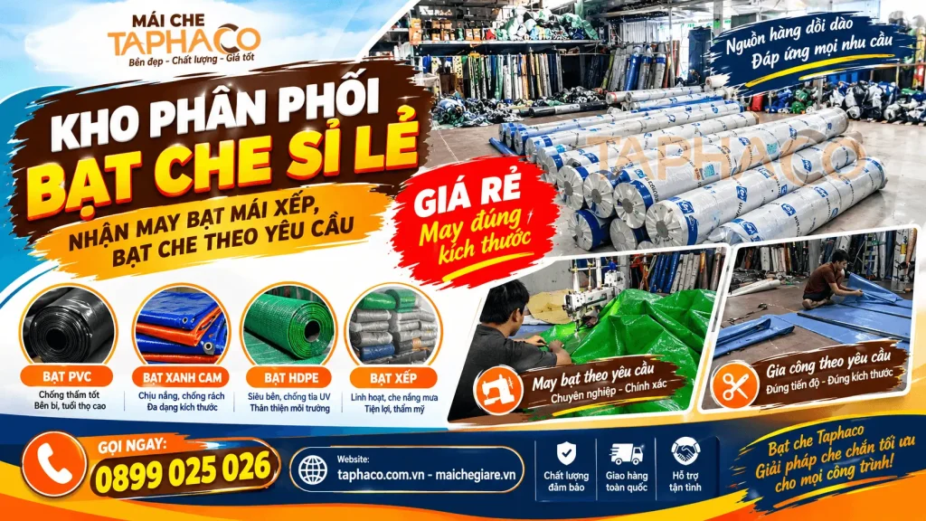 Xưởng May Bạt TaPhaCo – Gia Công Bạt Che Nắng Mưa, Mái Hiên, Mái Xếp Theo Yêu Cầu Giá Rẻ